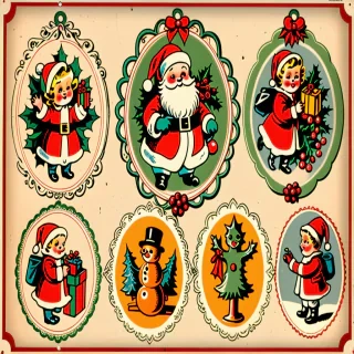 vintage christmas images to print