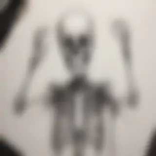 creative skeleton drawing art