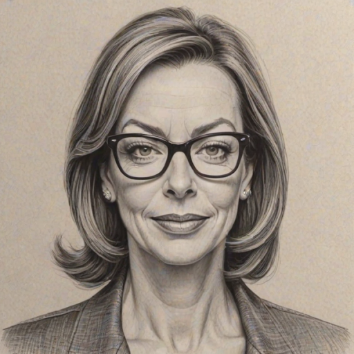 Magnificent Allison Janney, pencil sketch, portrait of Resplendent woman 1958s in glasses, hair style beatnik, outline, clear lines, fine lines, 8k