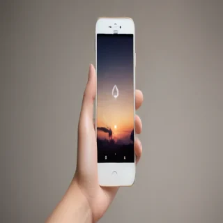 hand holding phone png