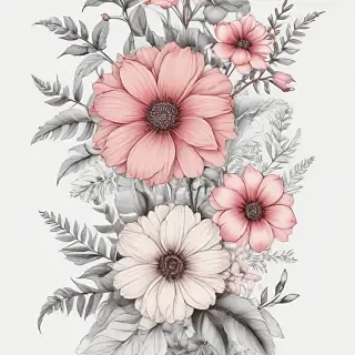 floral line art