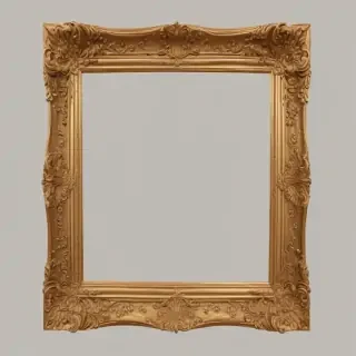 rectangle gold frame png