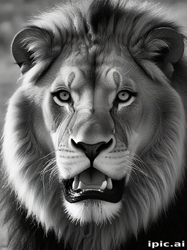 lion black and white pictures