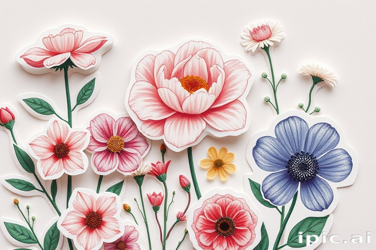 aesthetic flower stickers