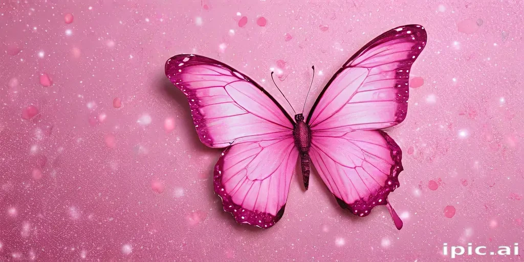 glitter pink butterfly wallpaper
