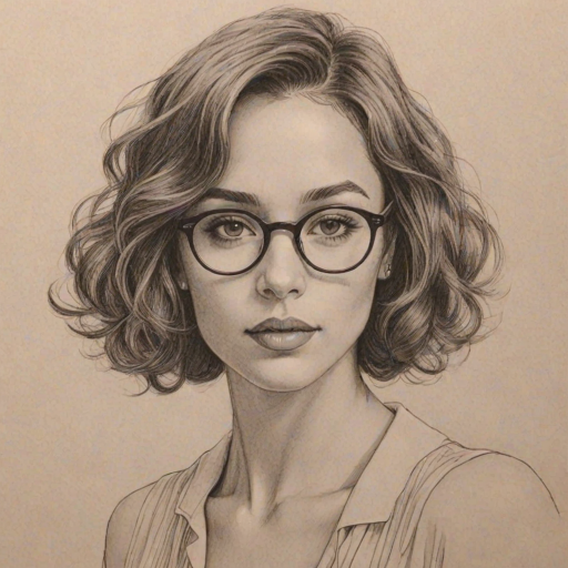 Captivating Danielle Peazer, pencil sketch, portrait of Alluring woman 1928s in glasses, hair style beatnik, outline, clear lines, fine lines, 8k