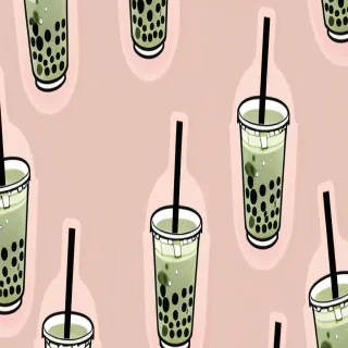 aesthetic boba tea background