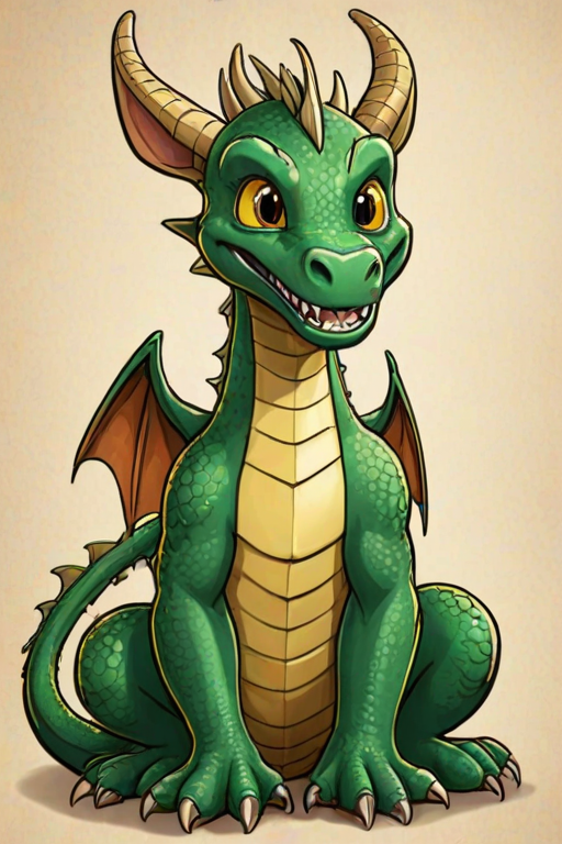 cartoon drawing of a dragon