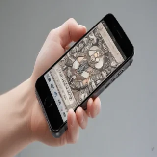 phone with hand