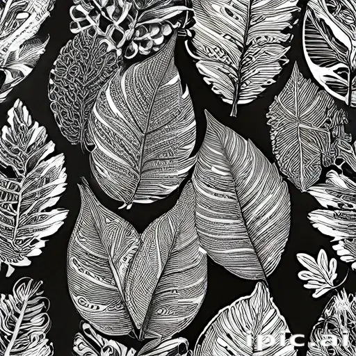 black and white clipart leaf