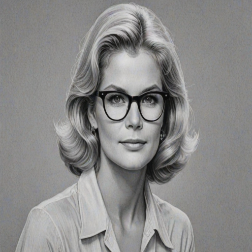 Beauteous Candice Bergen, pencil sketch, portrait of Bewitching woman 1927s in glasses, hair style beatnik, outline, clear lines, fine lines, 8k