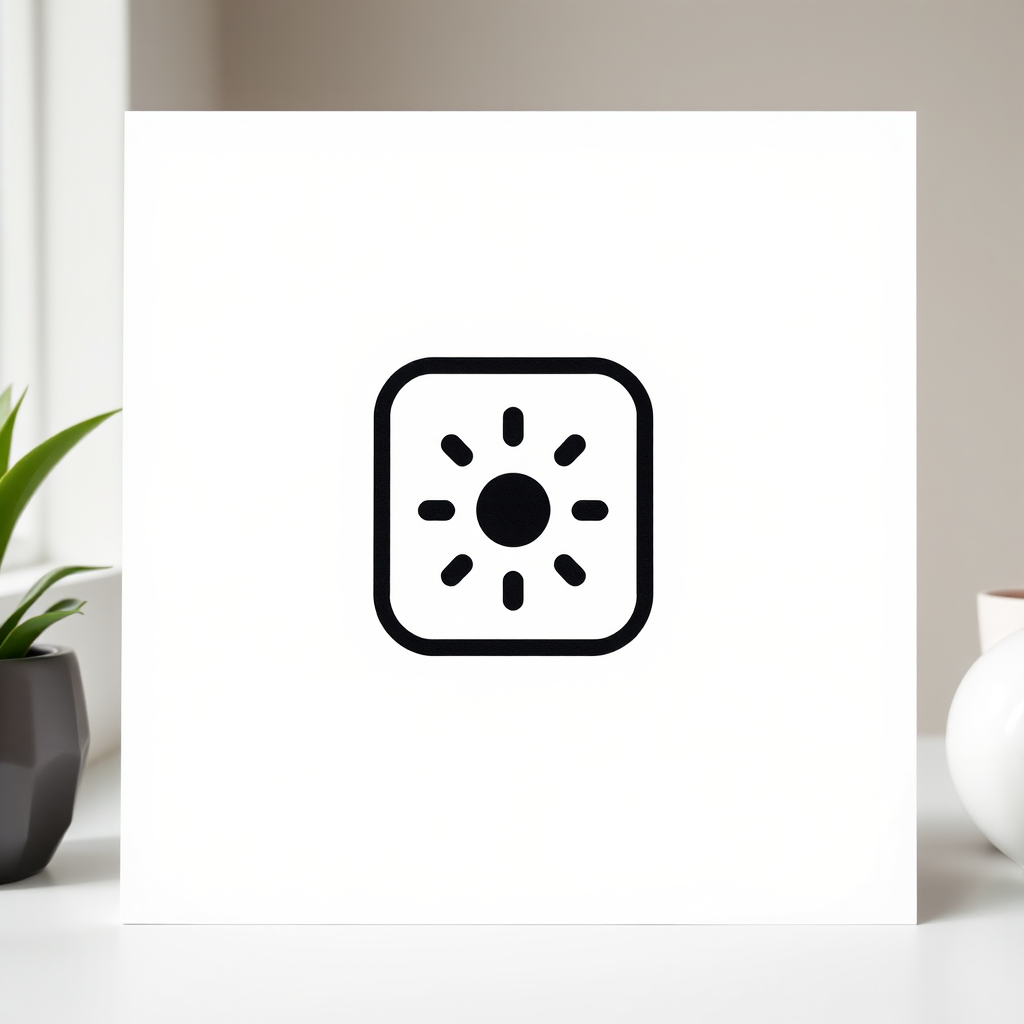 Generate a high-resolution image of a minimalist black icon on a white background, using a DSLR camera with a 50mm lens at f/1.8, ISO 100, shot from eye level with soft natural lighting and a shallow depth of field for enhanced clarity and contrast.