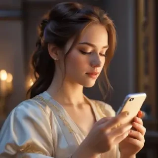 holding phone