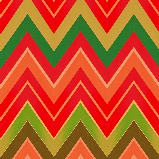 Create a high-resolution image of a chevron pattern with alternating red, green, and beige stripes, using a DSLR camera with a 50mm lens, aperture set to f/4, ISO 100, in bright natural lighting, top-down view for clarity and detail.