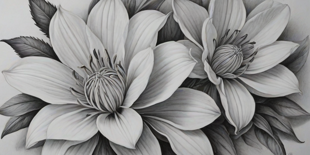 flower pencil drawing