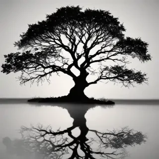 transparent tree silhouette