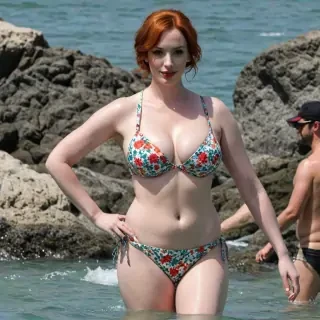 christina hendricks in bikini