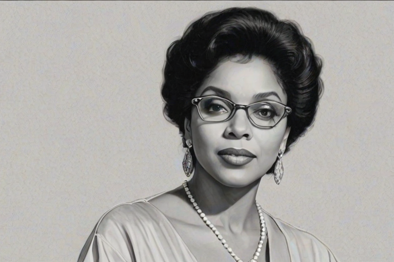 Enchanting Phylicia Rashad, pencil sketch, portrait of Magnificent woman 1957s in glasses, hair style beatnik, outline, clear lines, fine lines, 8k