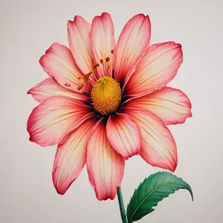 flower drawing with color