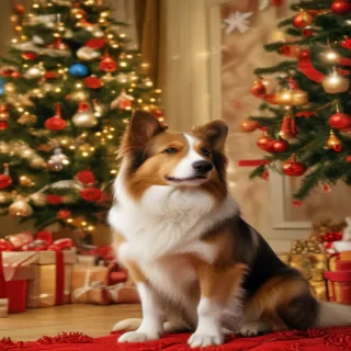christmas dog wallpaper