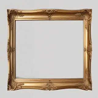 rectangle golden frame png