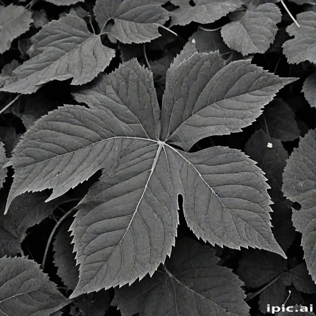 leaf images black and white