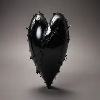 broken black heart