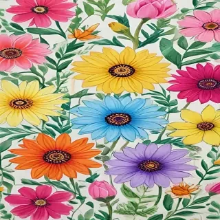 flower drawings with color
