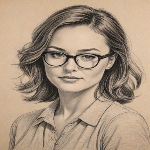 Fetching Briana Evigan, pencil sketch, portrait of Captivating woman 1950s in glasses, hair style beatnik, outline, clear lines, fine lines, 8k