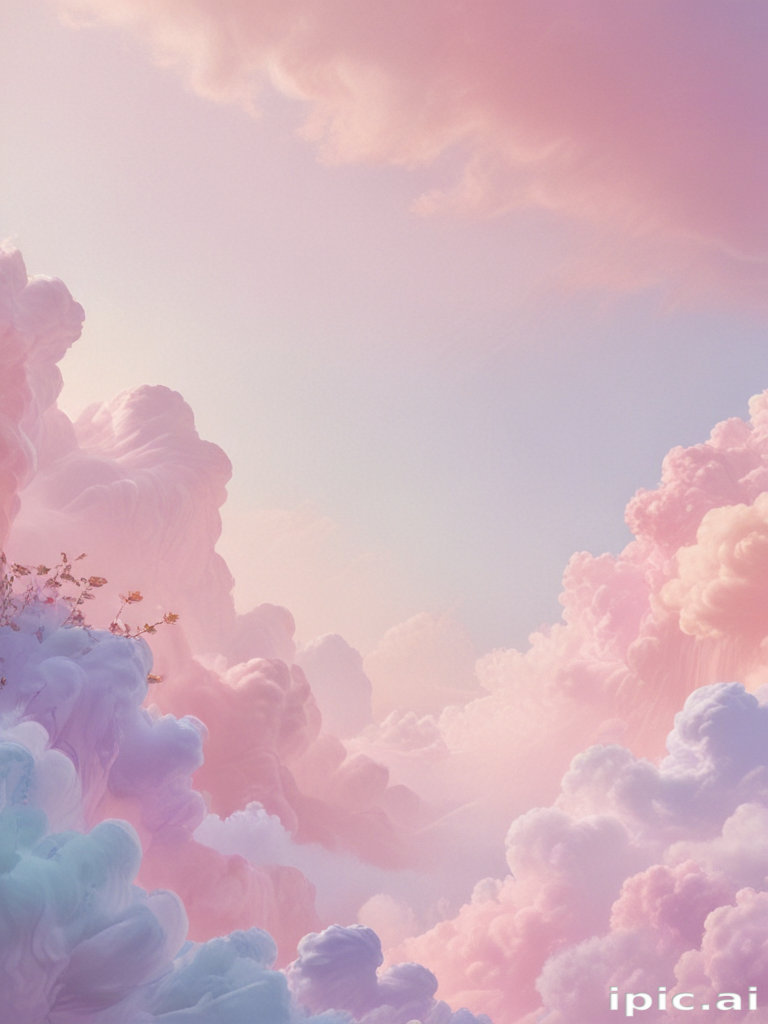 Dreamy Pastel Clouds in a Serene Sky with Gentle Hues of Pink