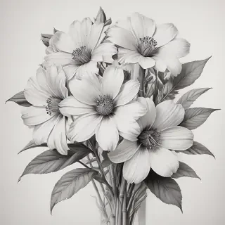pencil drawing flowers