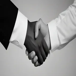 handshake black and white