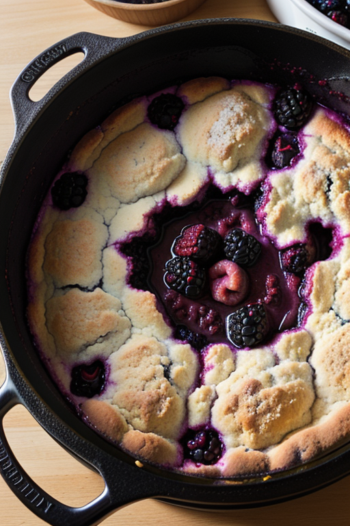 blackberry cobbler in dutch oven