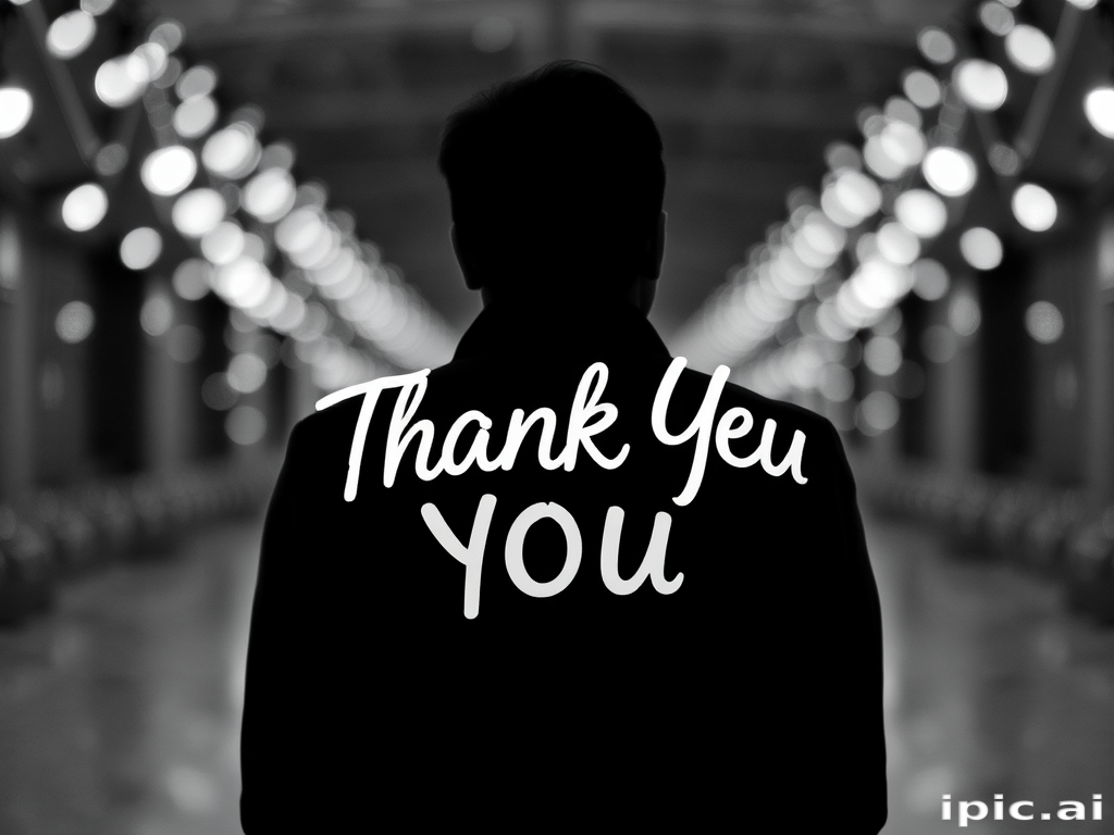 thank you in black and white