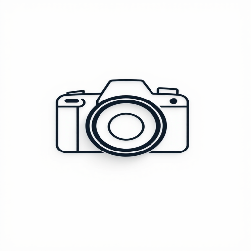 Create a high-resolution vector graphic of a camera aperture icon with a minimalistic design set against a white background, using a DSLR camera style, aperture setting of f/2.8, ISO 100, shutter speed 1/250s, taken from a top-down view with soft lighting for enhanced detail and contrast.