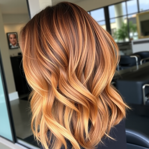 Warm caramel balayage on a long layered haircut, Honey Spice style, blending golden tones with rich brunette for a sun-kissed, dimensional effect