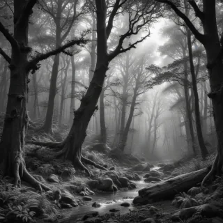 forest clipart black and white