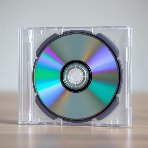 Render a high-quality image of a DVD case opened with a disc in the center, using a Canon EOS R5 camera with a 50mm f/1.2 lens, aperture set to f/4, ISO 100, 1/125 second shutter speed, and soft diffused lighting for even illumination.