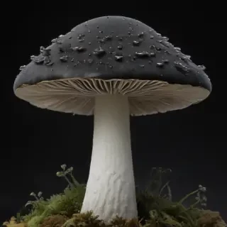 mushroom black and white