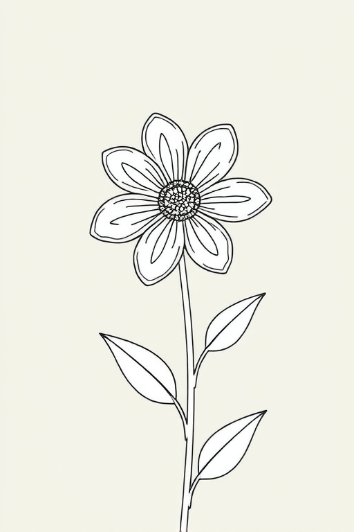 simple flower line art