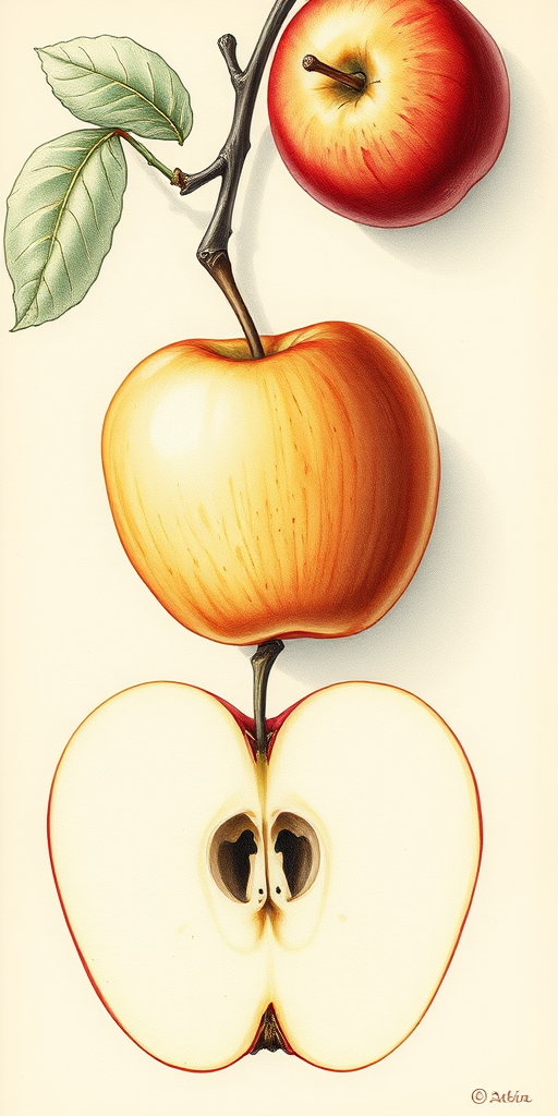 drawn apples