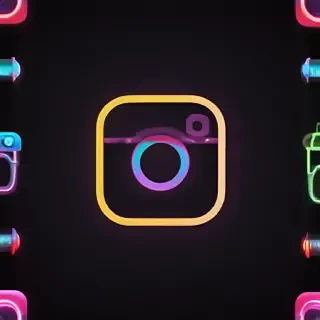 neon instagram logo