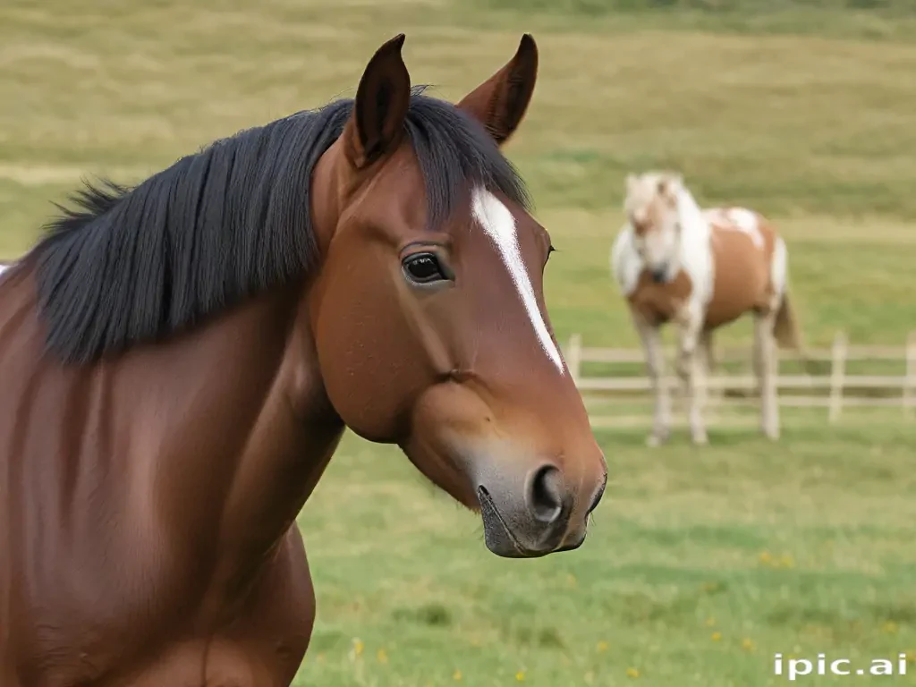 horse in background
