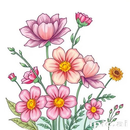flowers to draw in color