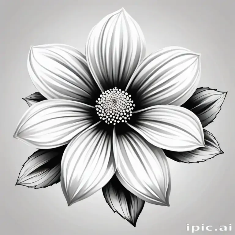 flower clip art black and white