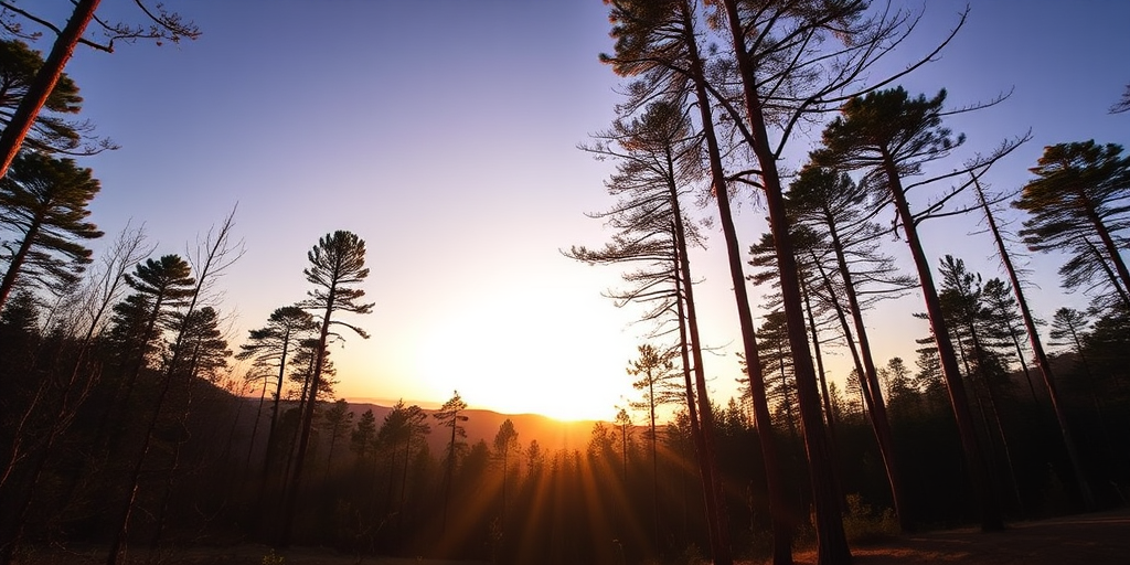 Generate an image of a serene forest landscape during golden hour with a wide-angle view, using a DSLR camera set to f/8 aperture, ISO 200, and a shutter speed of 1/125 seconds for enhanced clarity and depth.