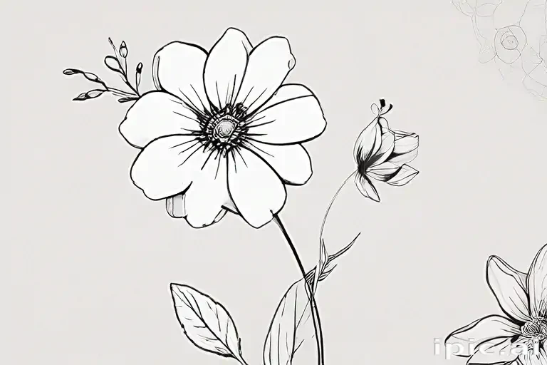 simple flower line art