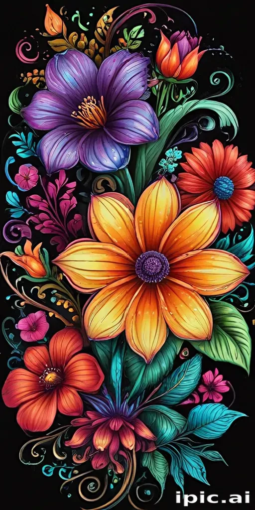 colourful flower drawing