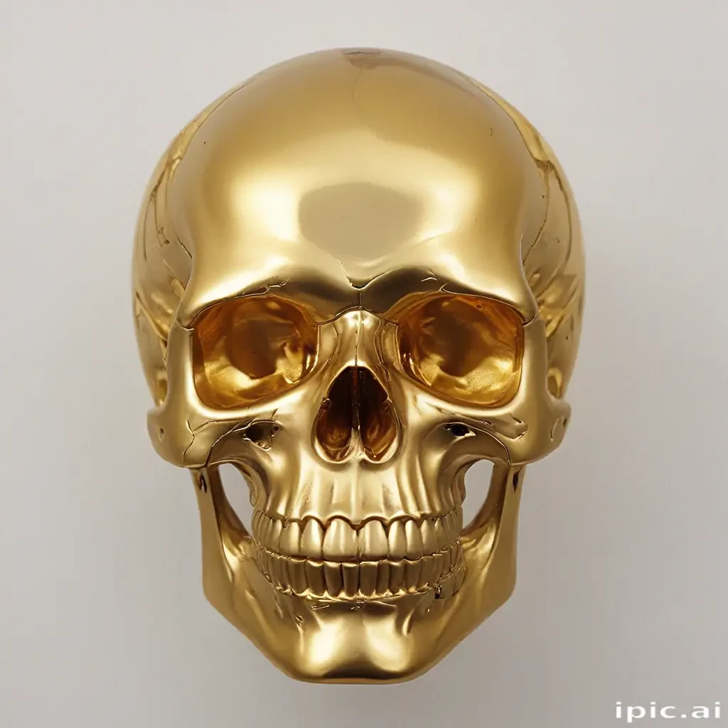 transparent gold skull