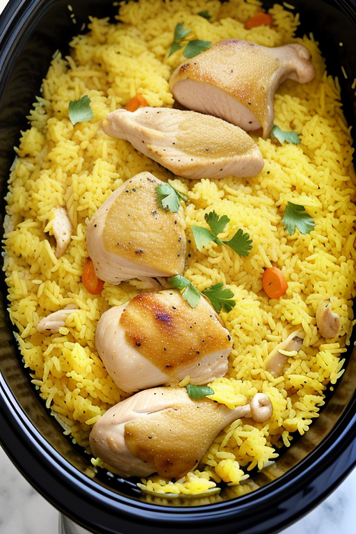 chicken and yellow rice crockpot